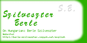 szilveszter berle business card